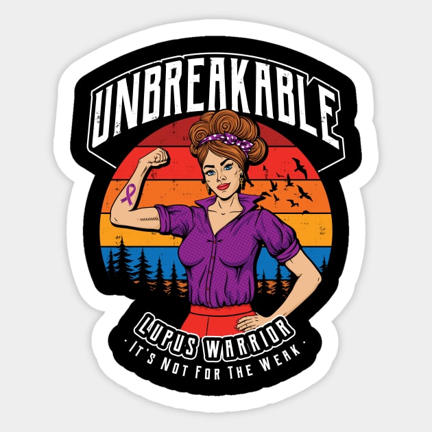 Unbreakable Lupus Warrior Sticker by yaros